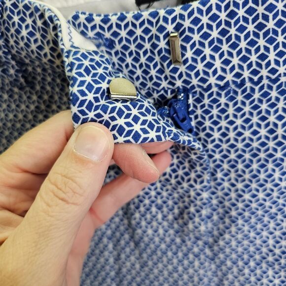 Dalia Blue Geometric Print Cropped Pants Size 6 - Picture 6 of 11